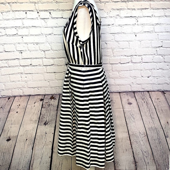 Anne Klein Striped Fit & Flare Dress - Picture 7 of 13